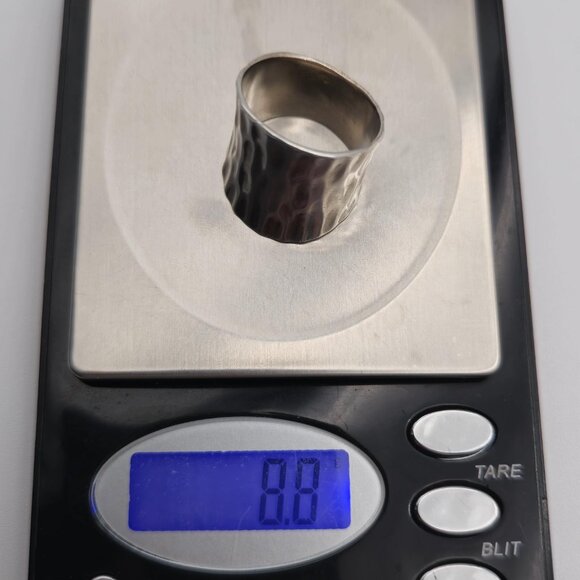 Size 9.75 Sterling Silver Wide Unique Pattern Heavy Ring A1988 - Picture 8 of 8